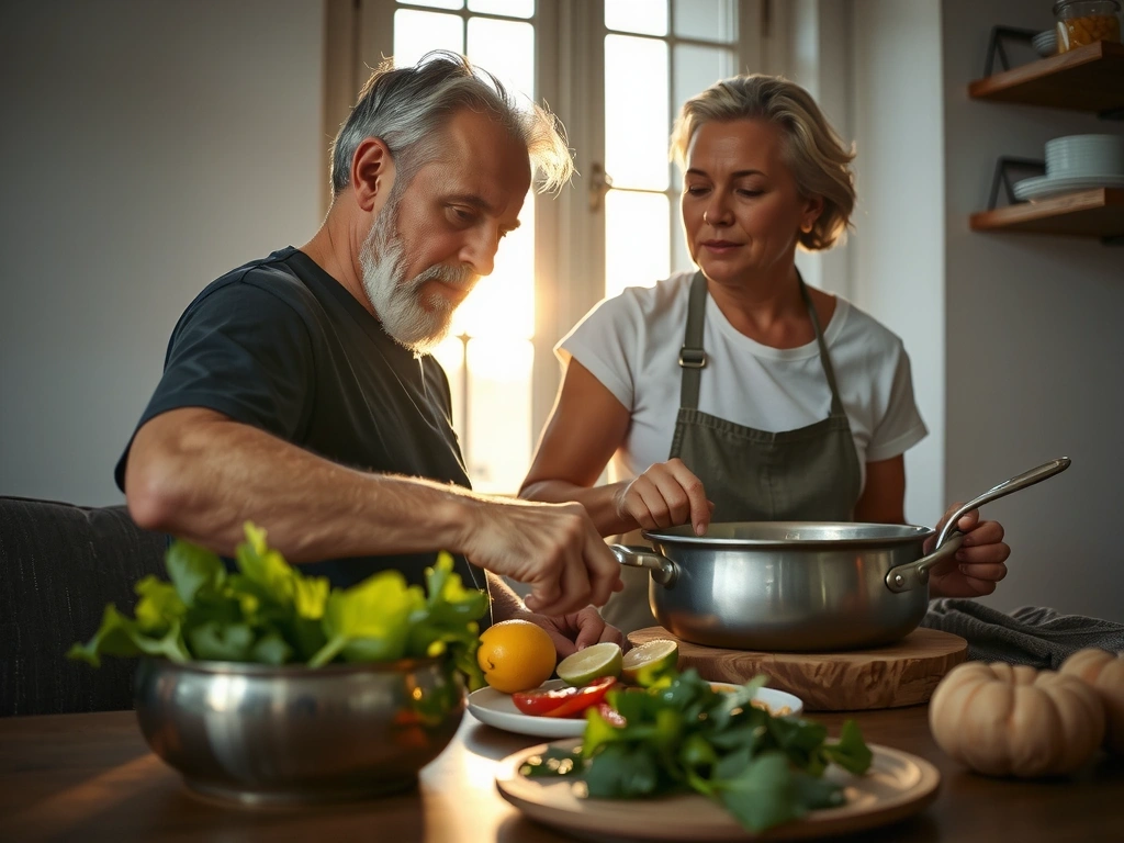 Senioren beim Kochen